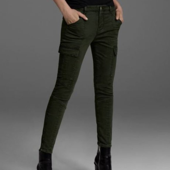 JBRAND Houlihan Army Green Skinny Cargo Jeans Size 25 - Picture 2 of 15